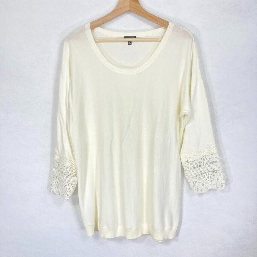 Talbots Lightweight Sweater Lace Elegant Timeless Old Money Grandma Core Boho M